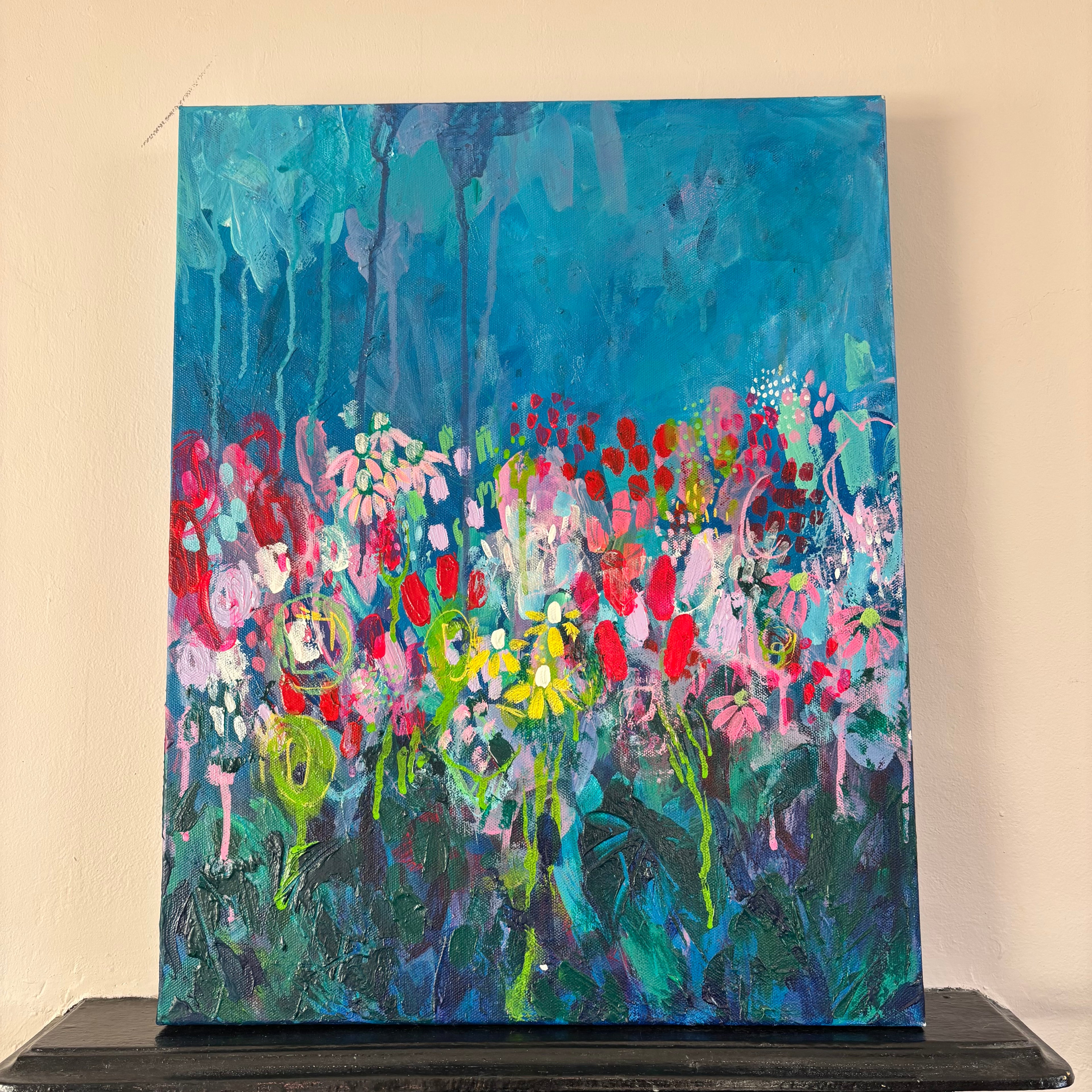 ‘Spring to Life’ - Abstract Floral Acrylic Painting on Canvas